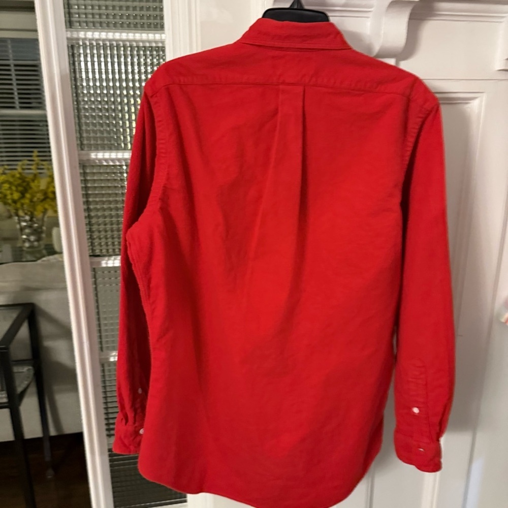 Ralph Lauren Red Button-Down Oxford Shirt with Navy Pony - Picture 10 of 13